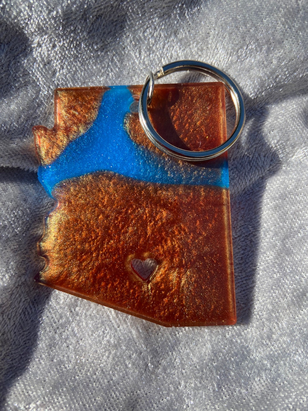 River Key Chain Arizona Shaped River Keychain - Etsy