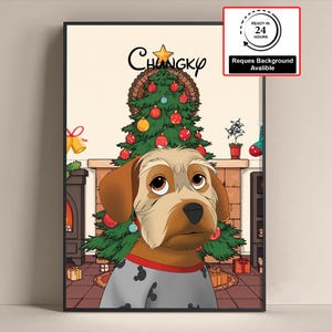 Christmas Gift | Personalized Disney Pet Portrait - Custom Hand-Drawn Illustration of Your Pet in Disney Style | Realistic Cartoon Digital