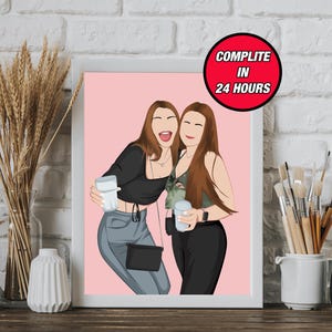 Custom  Faceless Cartoon Portrait From foto - Personalized Art for Every Occasion, anniversary gift, couple portrait, Wedding Gift and more
