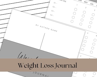 12-Monate Gewichtsverlust Journal | Ziele 2025|  Druckbar, anpassbar & inspirierend | Fitness-Tracker | Food-Tracker
