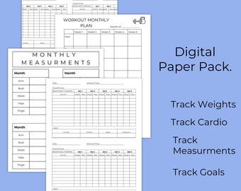 Workout Tracker PDF Bundle: Fitness- & Messplaner (Digitaler Download)