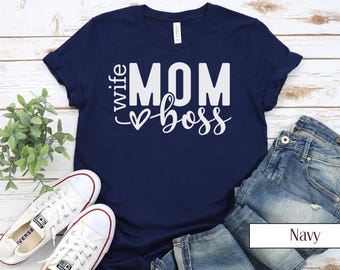 Frau Mom Boss T-Shirt: Bella Canvas 3001, Ermächtigendes Grafik-T-Shirt