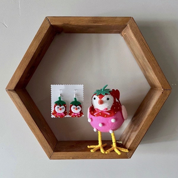 Strawberry Bird Earrings