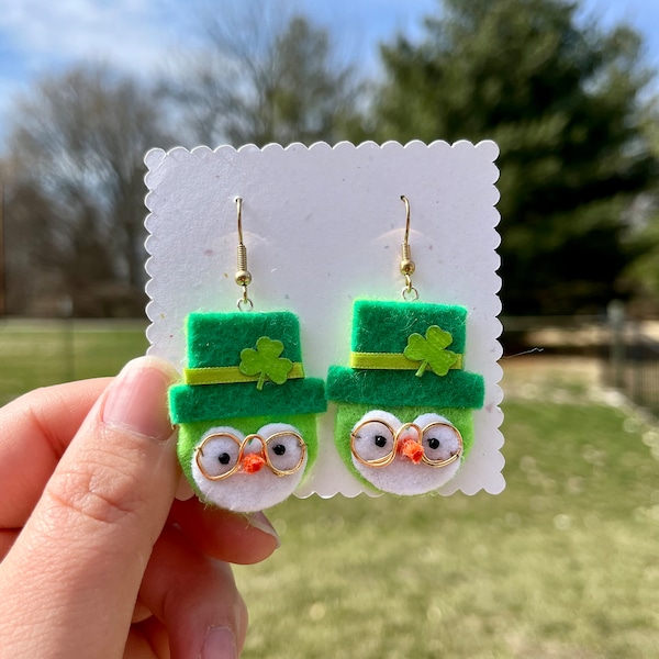 St. Patrick's Day Bird Earrings