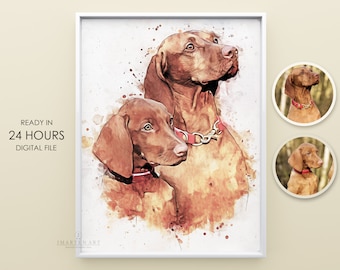 Haustierportrait vom Foto Hundeportrait Kundenspezifische Malerei Haustier-Denkmal Geschenk Individueller Hund Gemälde Kundenspezifisches Katzenbild