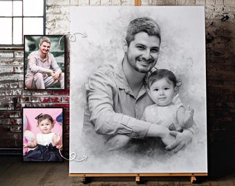 Add Loved One Portrait from Photo - Loss of Father & Mother
