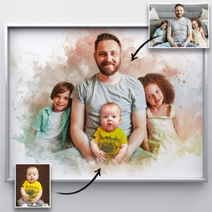 Aangepaste aquarel van foto: geliefde toevoegen aan foto