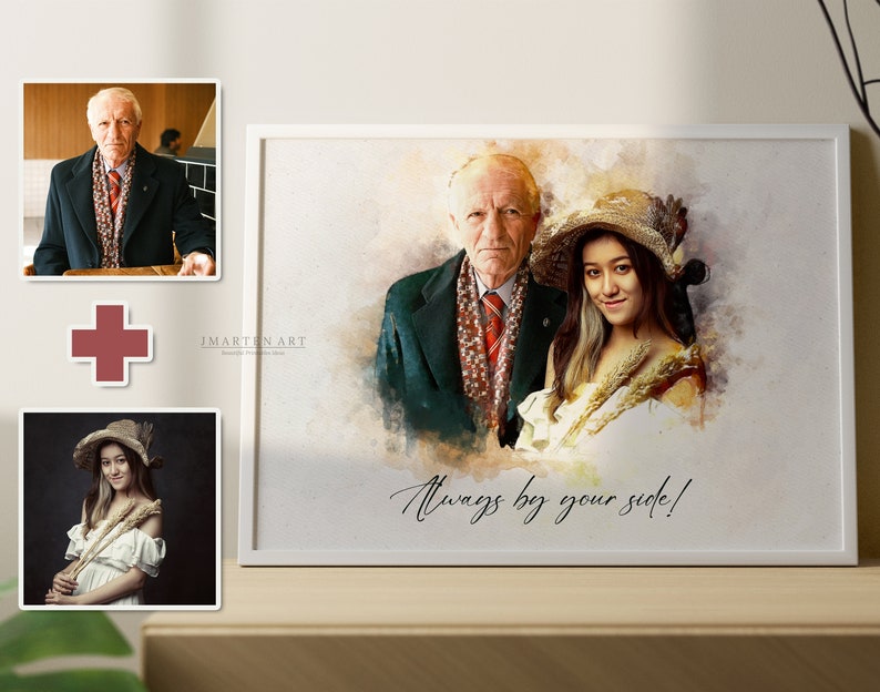 Custom Watercolor Painting From Photo Merge - Add Person to Photo image 7