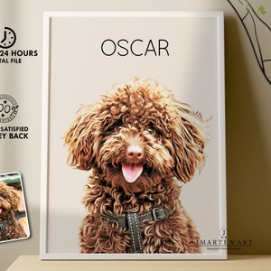 Custom Pet Portrait From Photo - Dog Memorial Gift