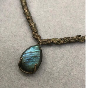 Labradorite Choker Pendant Necklace