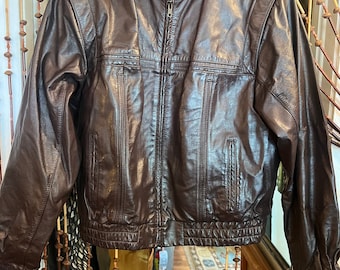 Braune Lederjacke von Wilsons aus den 1980er Jahren
