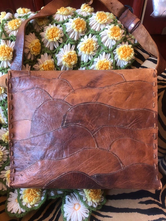 Vintage Patchwork Leather Bag - image 2