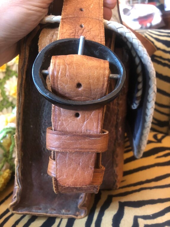 Vintage Patchwork Leather Bag - image 7