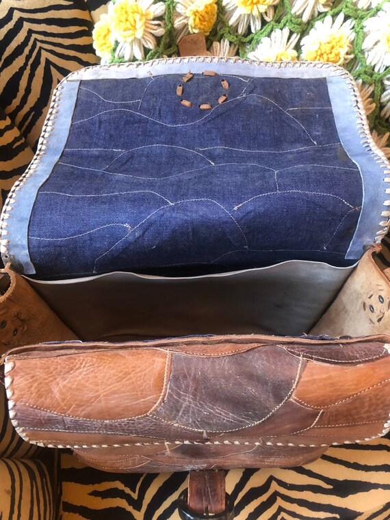 Vintage Patchwork Leather Bag - image 9