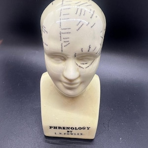 Vintage Ceramic Phrenology head by L N Fowler 6.5&quot;
