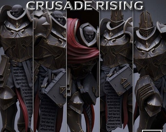 Crusade Rising Templar + Scepter Pack | Unpainted 12K Resin Figure