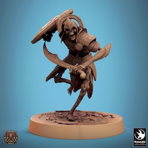 Conclave of Bones Persian Skeleton Sword and Shield  | Unpainted 12K Resin Miniatures