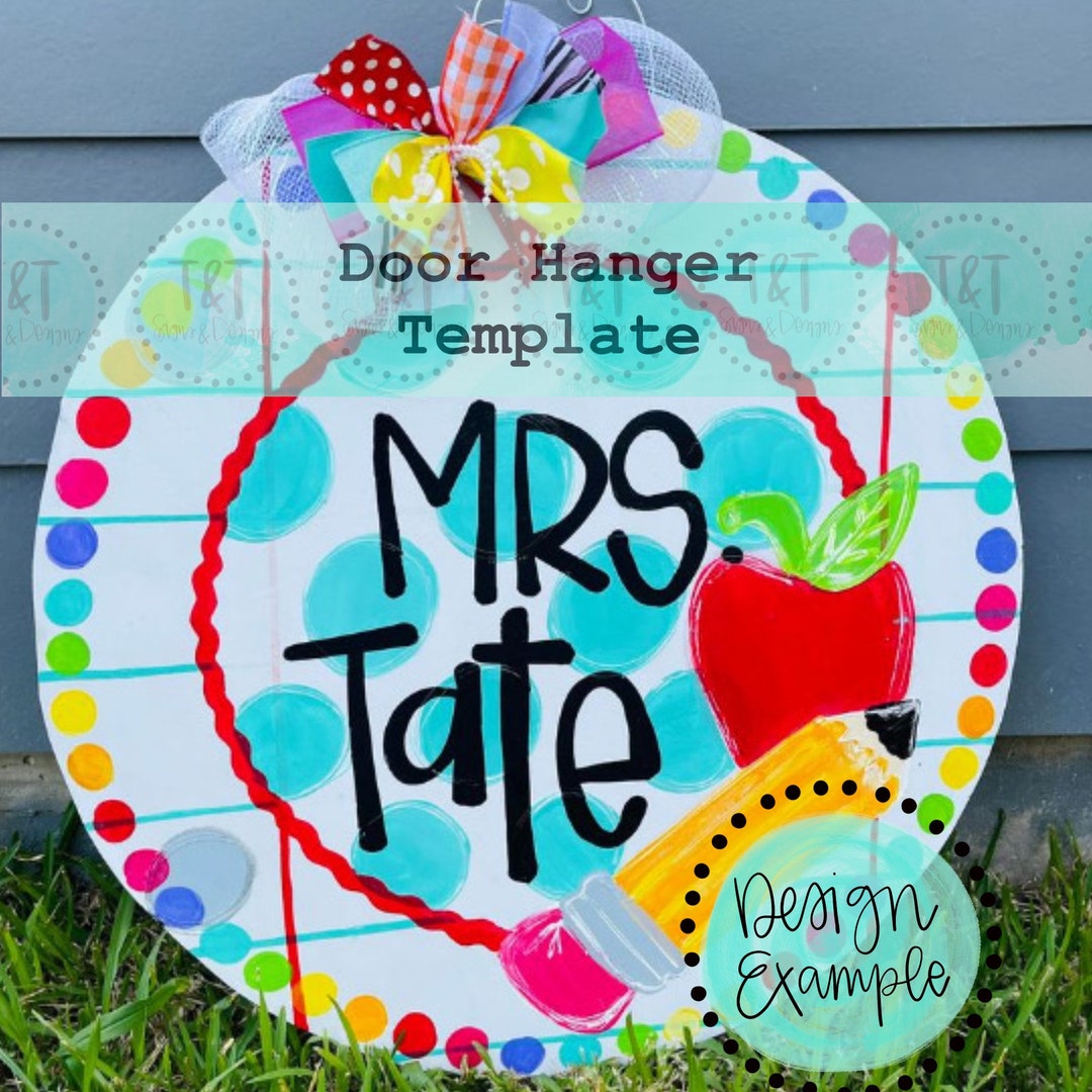 Teacher Door Hanger Template Etsy