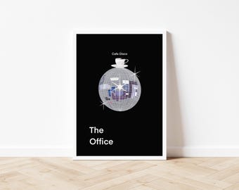 The Office TV Show Art Michael Scott Cafe Disco - Jim Halpert Dwight Schrute Digital Download Print Poster - Dunder Mifflin The Office Gifts