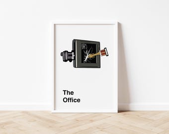 Dundie Award Thrown at TV Print, The Office TV Show Art, Michael Scott Jan Dinner Party, Digital Download Poster, Dunder Mifflin Gifts