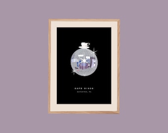 The Office TV Show Art Michael Scott Cafe Disco - Jim Halpert Dwight Schrute Digital Download Print Poster - Dunder Mifflin, Scranton Gifts