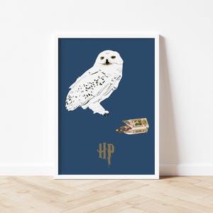 Harry Pottery Art - Hedwig Bertie Bott’s Every Flavor Beans - Digital Download Print Poster - Hermione Ron Harry Magical Wizard gifts