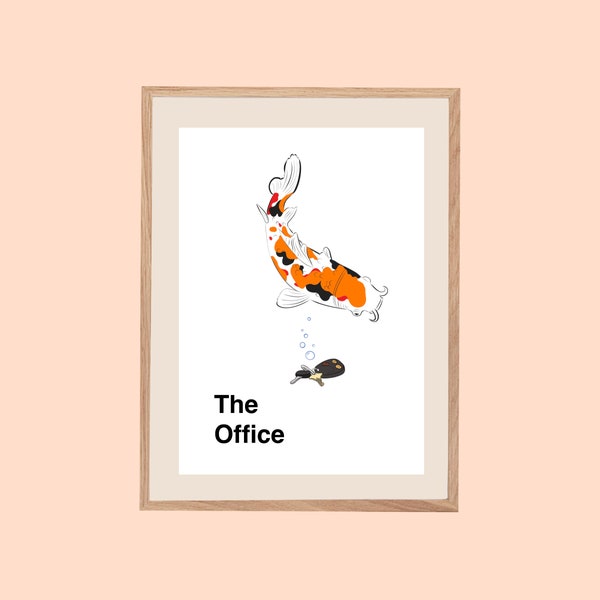 The Office TV Show Art - Michael Scott Koi Pond - Digital Download Print Poster - Jim Halpert Dwight Schrute Dunder Mifflin The Office Gifts