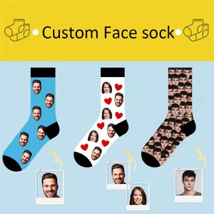 Custom Face Socks with Picture,Personalized Funny Socks with face,Lovers, Birthday GIft, Mother&#39;s Day Gift Socks,Father’s Day gift
