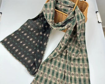 Floral Cotton Scarf, Lightweight Bohemian Shawl, Head Wrap