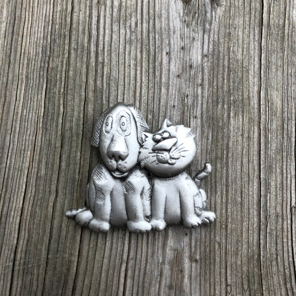 Vintage Cat & Dog JJ Brooch