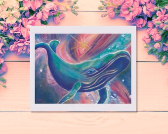 Remember the Cosmic Whale - Panpastel Fine Art Print