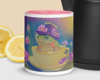 Bellicose Pusillanimous - Frog Wizard in a Teacup Fine Art Fantasy Mug