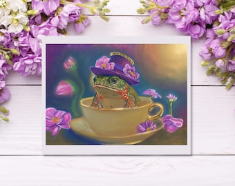 Wizard Bellicose Pusillanimous II - Frog in a Tea-Cup Fantasy Fine Art Print