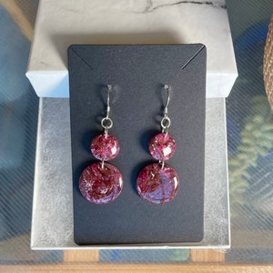 Deep Purple and Silver Earrings