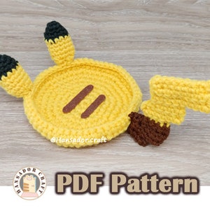 Crochet Pattern Pikachu Coaster | Crochet Pokémon | Amigurumi Pattern | Crochet PDF Pattern