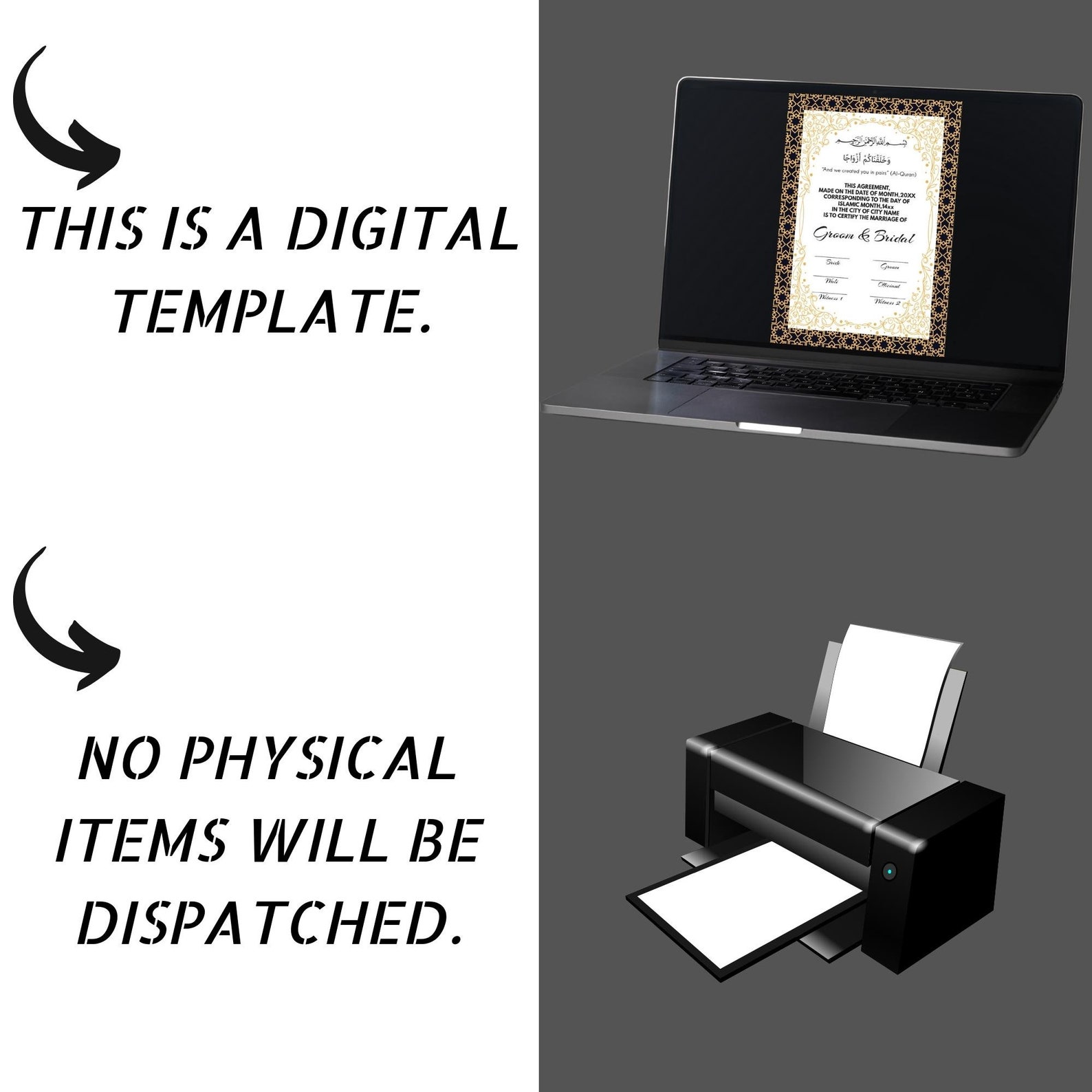 Nikah Nama, Custom Nikah Nama Template, Editable Islamic Wedding Nikah Nama, Custom Nikah Nama Template, Editable Islamic Wedding