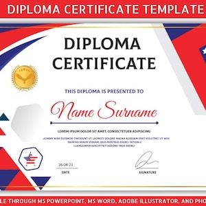 American Diploma Certificate Template, Fake Homeschool Diploma Editable, General Equivalency Diploma, Diploma Template Keepsake,