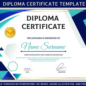 Diploma certificaatsjabloon, nep Homeschool Diploma bewerkbaar, algemeen gelijkwaardigheidsdiploma, diploma sjabloon aandenken,