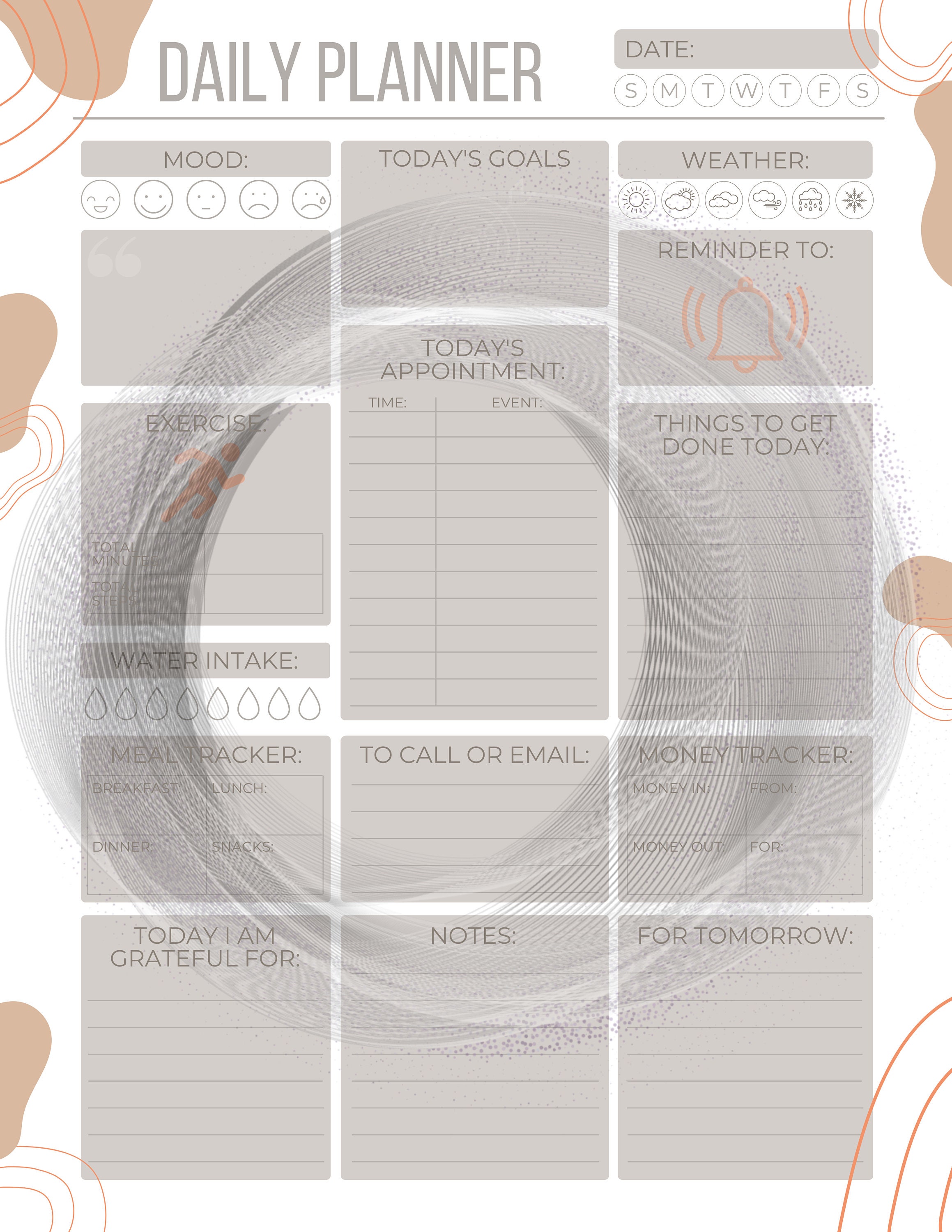 Minimalist Planner | Printable Daily Planner | Instant Download | Meal ...