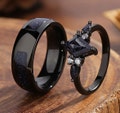 Orion Nebula Ring Set, Matching Promise Rings for Couples, Blue Sandstone Rings Engagement Ring Anniversary Gift.