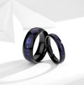 Galaxy Couple Ring Set, Orion Nebula Wedding Matching Promise Rings for Women, 2pc Black Gold Filled Engagement Ring.