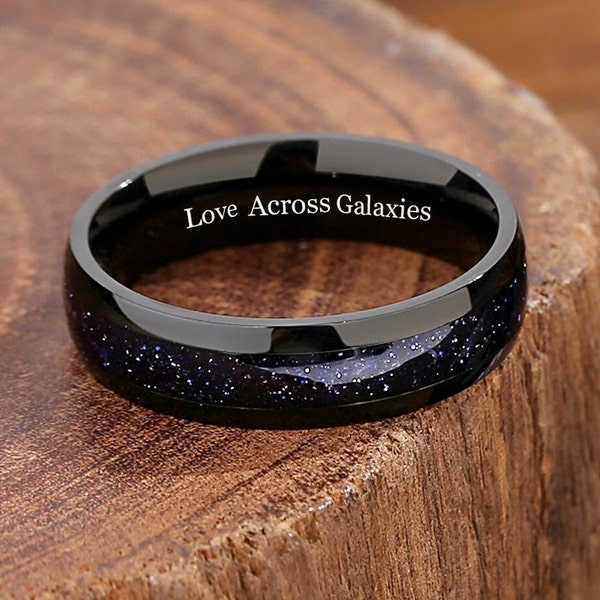 Galaxy Womens Ring, Constellation Rings, 6mm Orion Nebula Wedding Matching Promise Rings for Women- Only Womens Ring