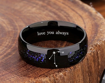 Galaxy Ring for Men, Orion Matching Promise Ring, Nebula Custom Constellation