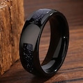 Galaxy Nebula Ring for Men, Blue Sandstone Mens Promise Rings