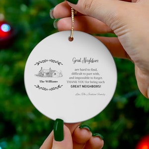 Neighbor Thank You Gift Christmas Ornament & Thoughtful Neighbor Keepsake, Thoughtful Moving Away Gift