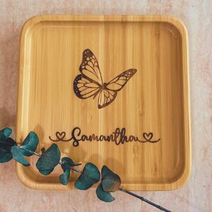 Toddler Bamboo Square Plate, Custom Kids Plate, Children Weaning Set, Back to School, 1st Birthday Gift (Suction Included)