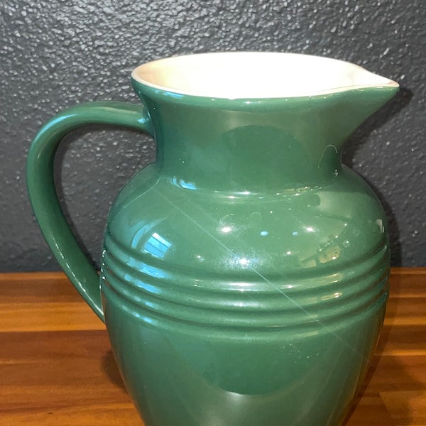 Green Stoneware Pitcher Etsy