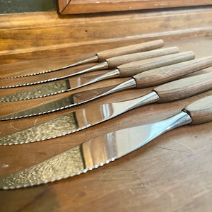 Washington Forge Fleetwood Griffe Stadt und Country Messer Vintage Set von 6 Messer Edelstahlmesser in Original Tray von LPUniquities