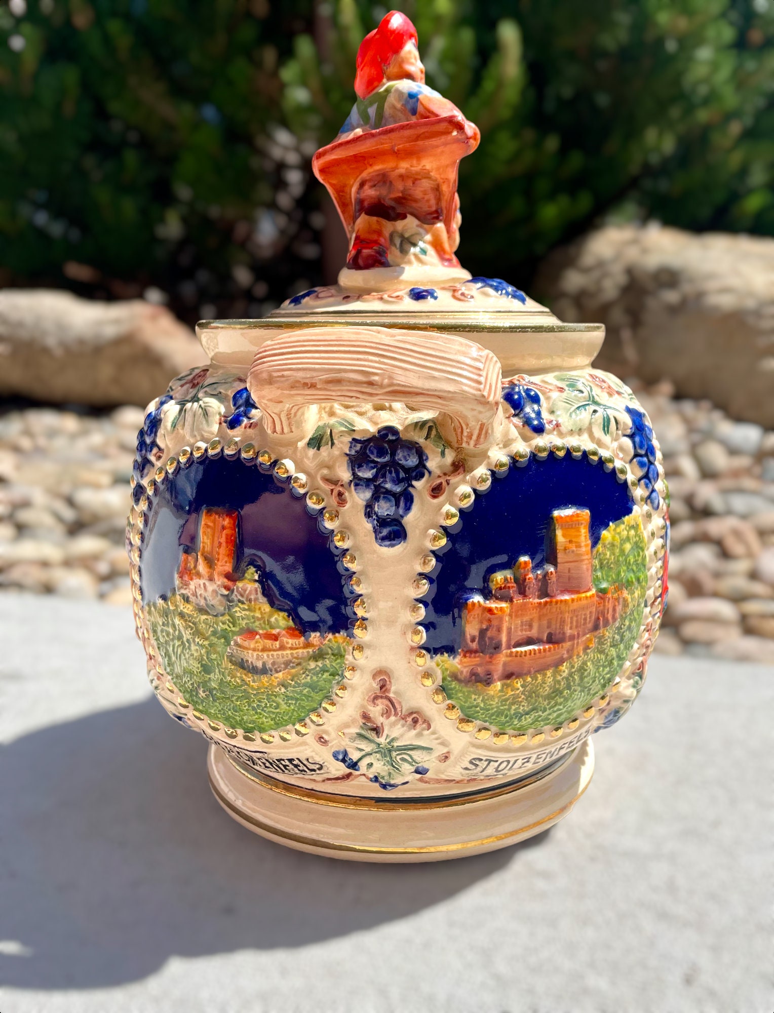 Vintage German Cookie Jar 1950s Salt Glaze Ceramic Jar From Etsy