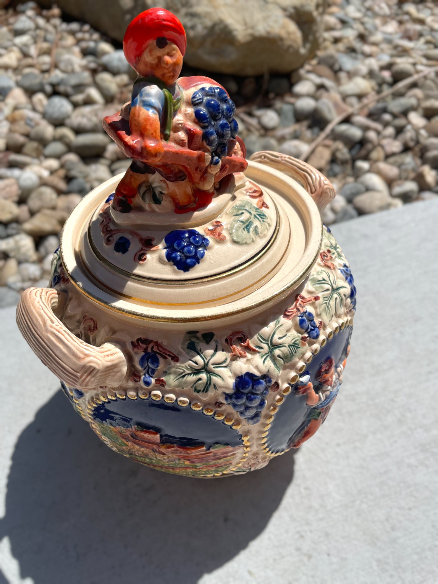 Vintage German Cookie Jar 1950s Salt Glaze Ceramic Jar From Etsy